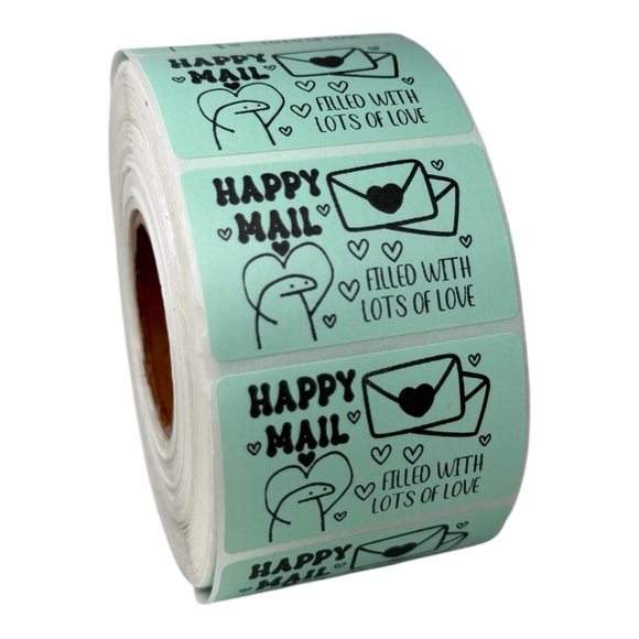 Happy Mail Stickers thank you stickers shipping supplies 8 COLORS TO CHOOSE FROM - Picture 2 of 8